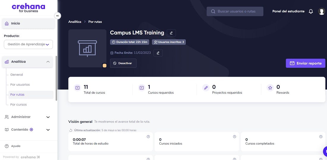 Crehana LMS Gestión de aprendizaje