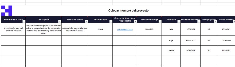 cronograma de proyecto gratis crehana 