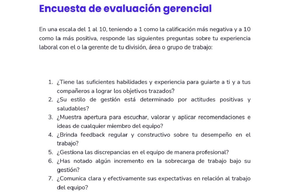 evaluación gerencial