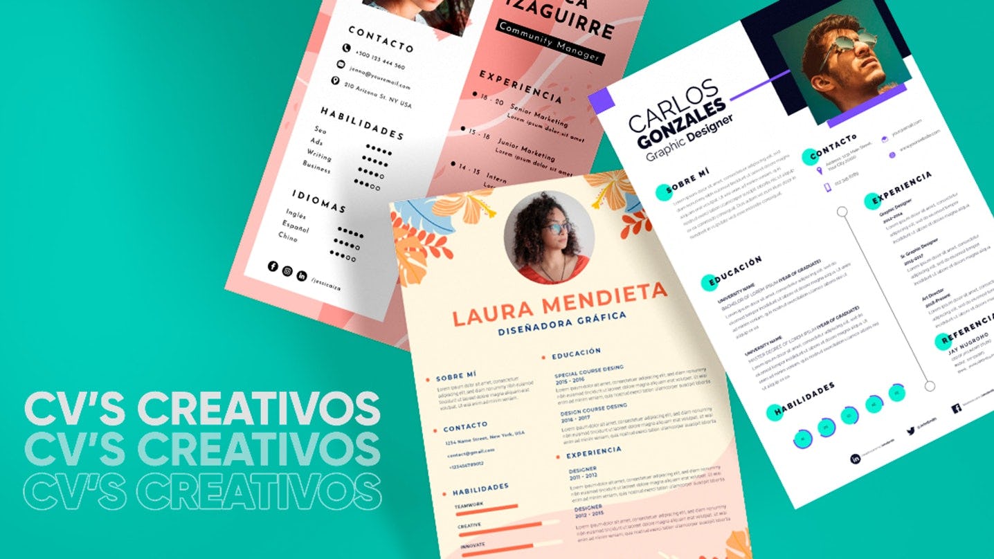 plantillas para cv creativos crehana
