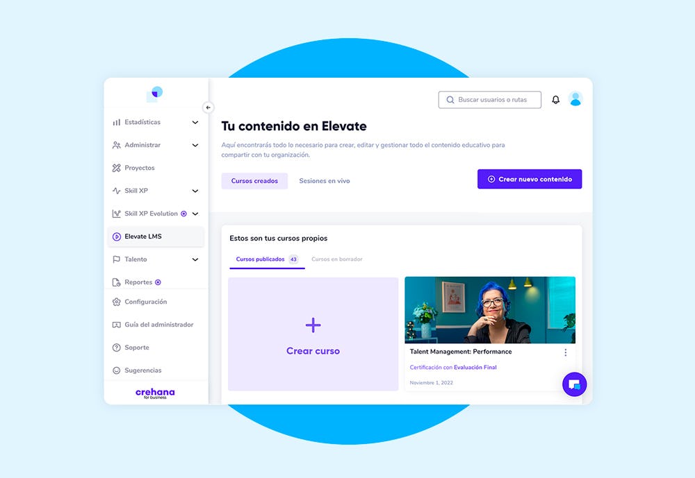 plataforma LMS de Crehana