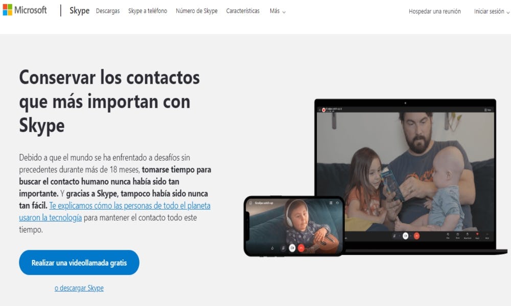 Skype dentro de las apps para hacer una reunión de trabajo