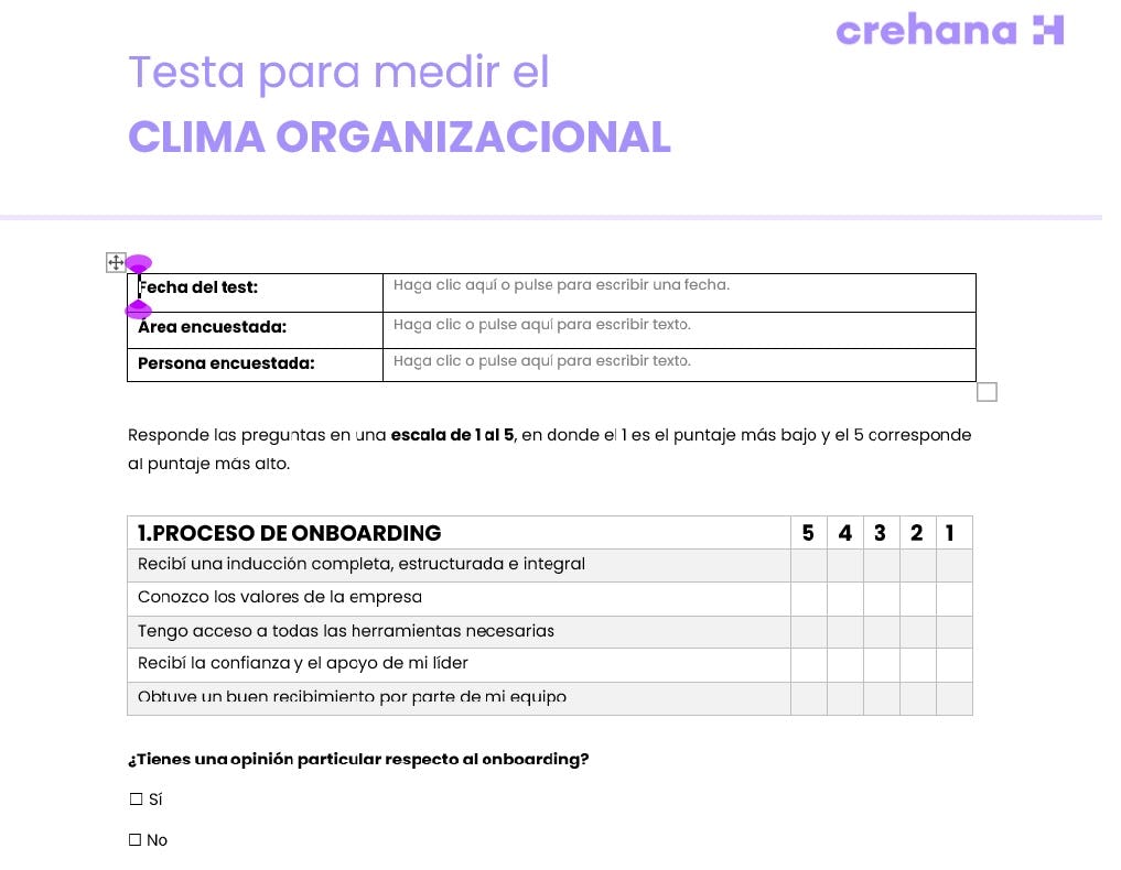 test de clima organizacional