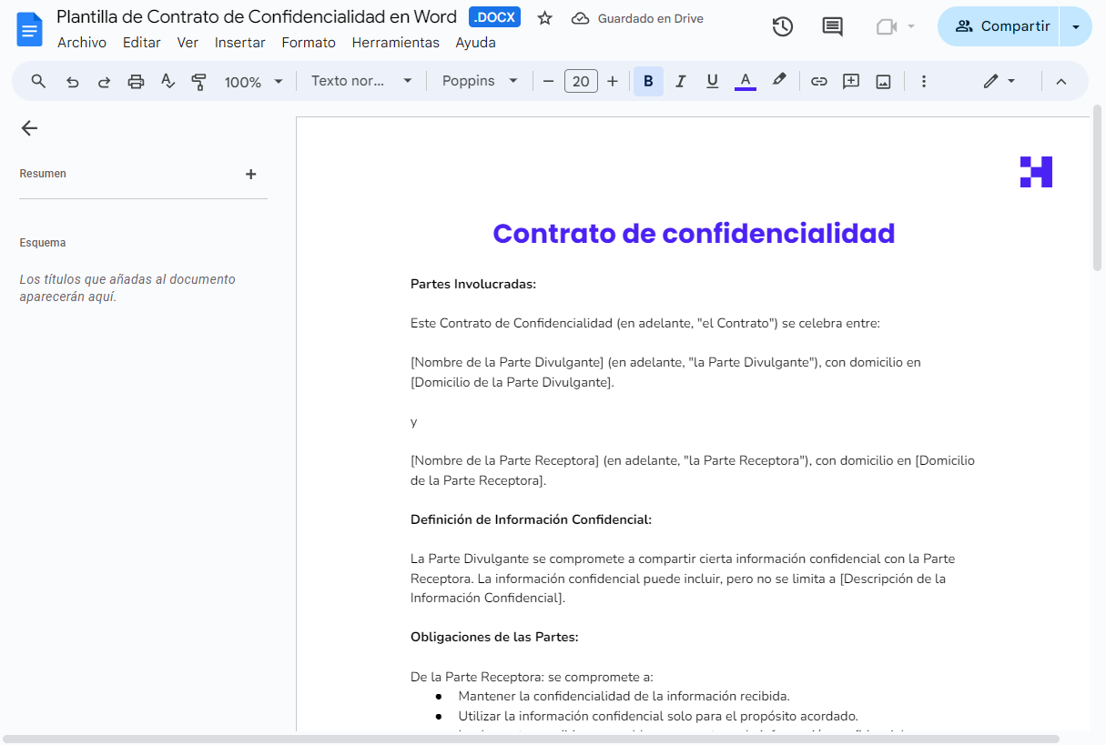 contrato de confidencialidad word crehana