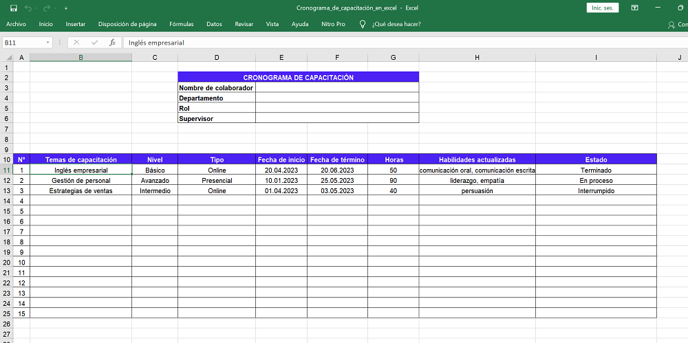 cronograma de capacitacion gratis