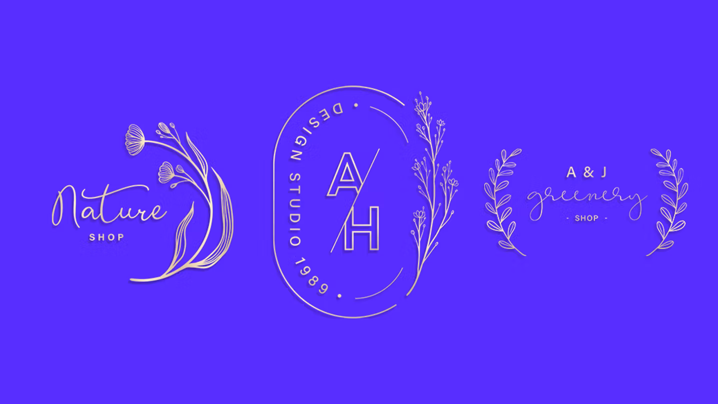 logos vintage de flores