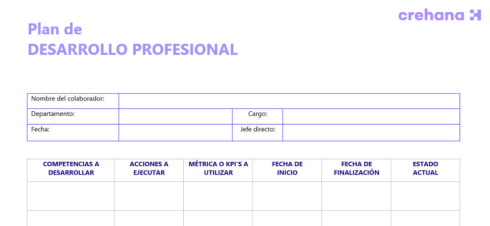 plan de desarrollo gratis crehana