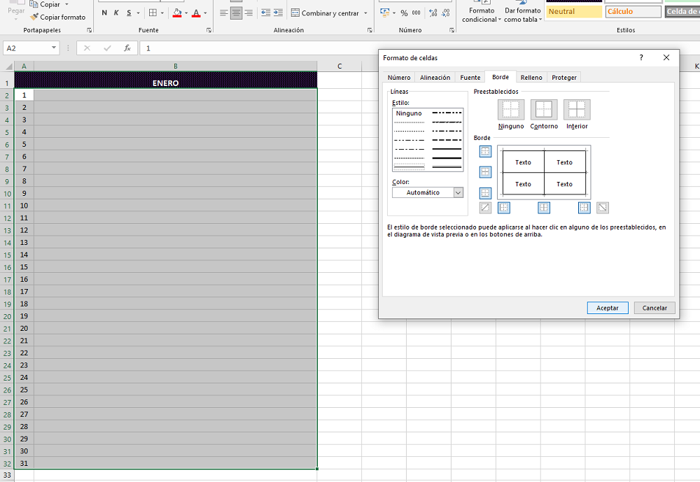 planner en Excel