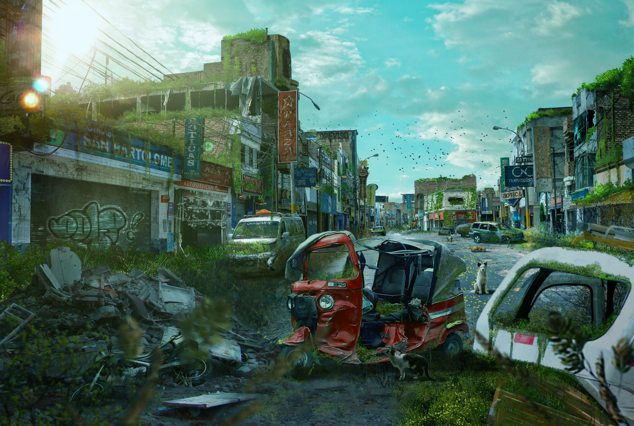 fotografía de Huacho con montajes de mototaxi