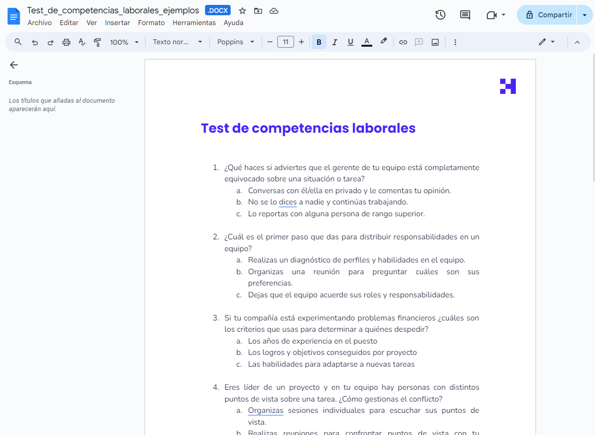 test de competencias laborales