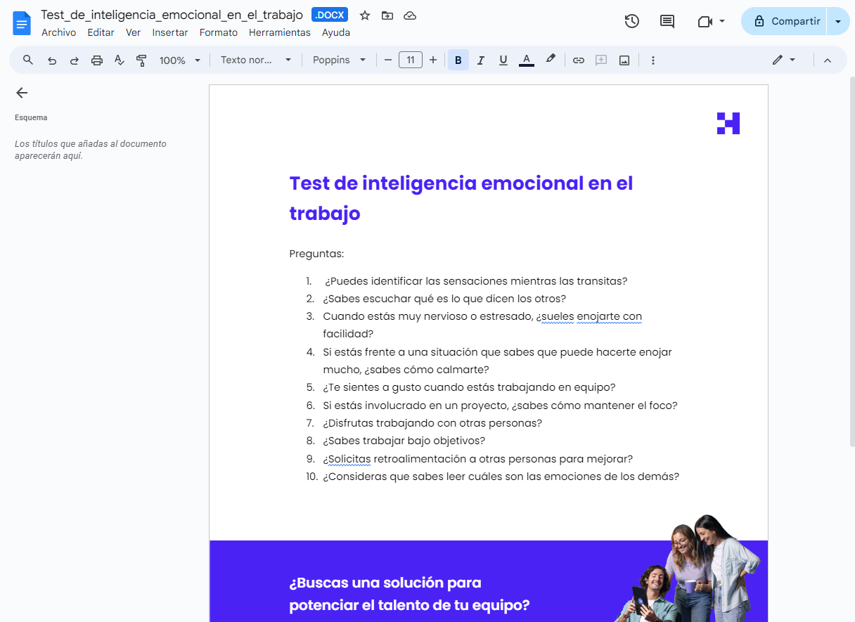 test de inteligencia emocional en el trabajo word